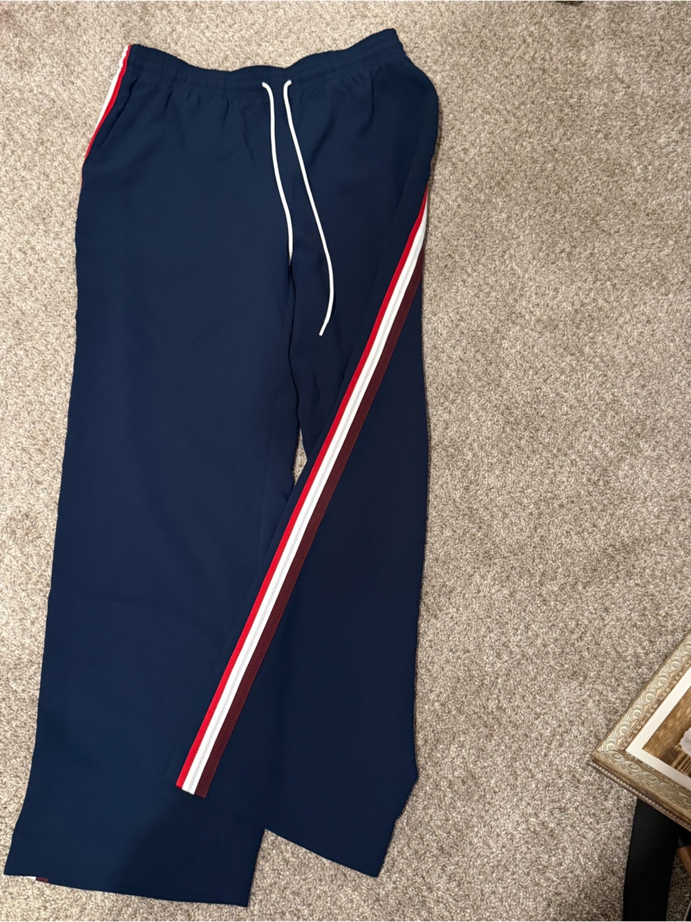 Aritzia Crepette with Red & White Side Stripes Pants